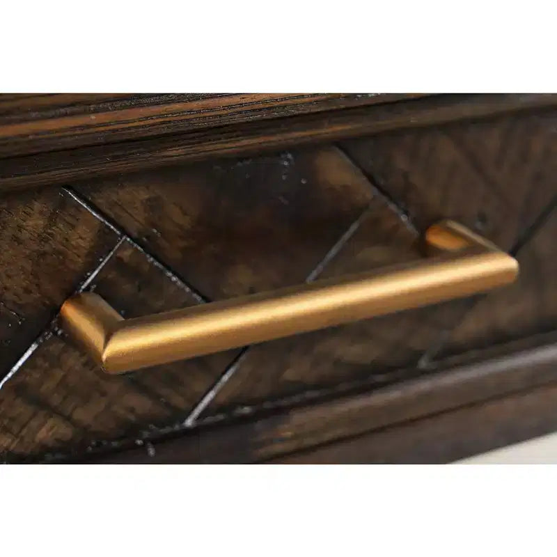 Scrivania Chevron di metà secolo con ricarica USB e cassetto