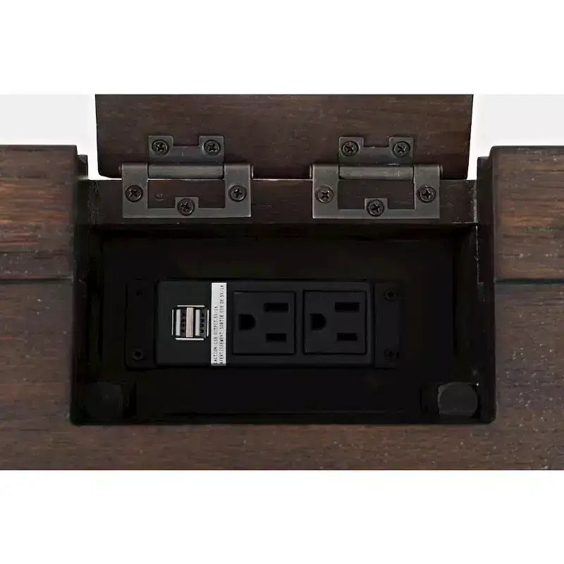 Scrivania Chevron di metà secolo con ricarica USB e cassetto