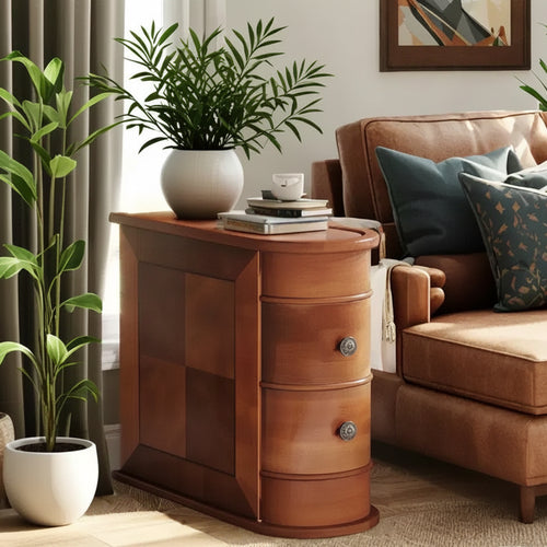 MAYEERTY 23.6 Inch Vintage Narrow Space Saving Side Table Waterproof Easy Clean Surface for Home Office