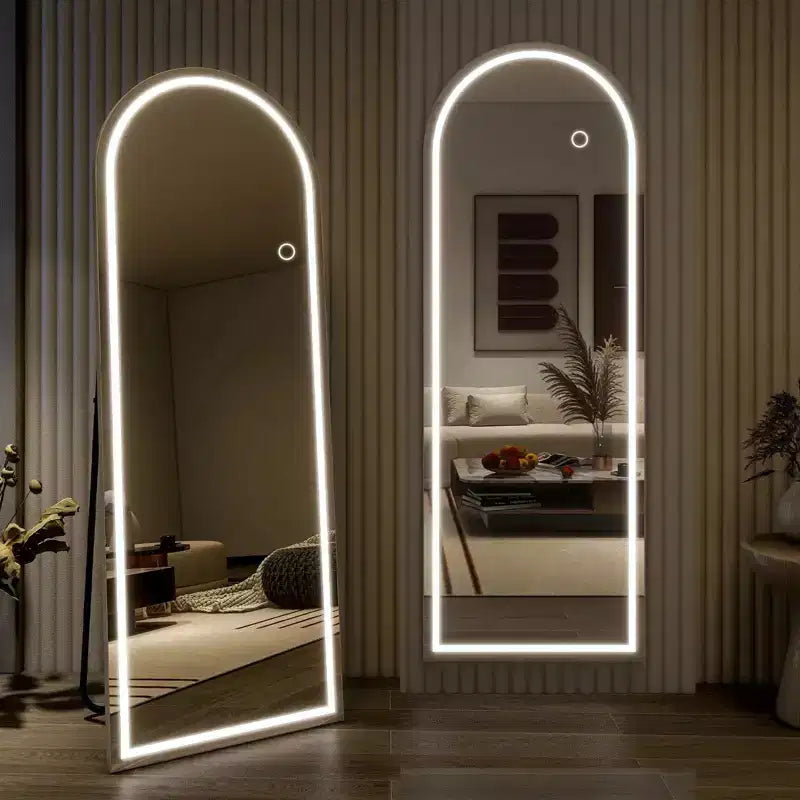 Specchio da terra a LED ad arco a figura intera da 65" x 24" con illuminazione touch control