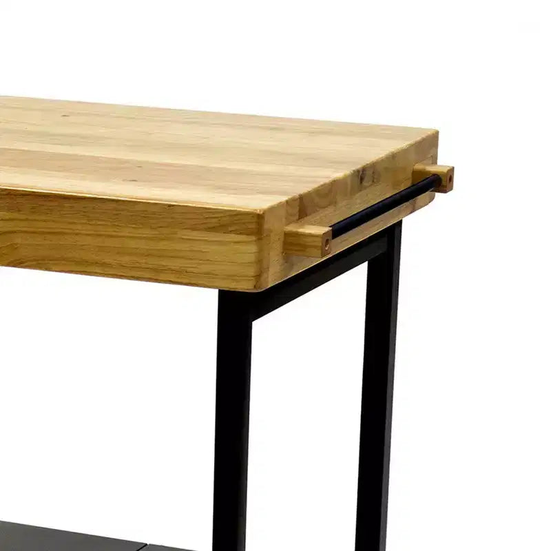 Carrello da Cucina Pieghevole con Ruote, Ripiani a Giorno e Portasciugamani Integrato