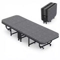 Mjkone Foldable Guest Bed with Memory Foam Mattress, 350LBS Capacity, 360 Swivel Wheels, Compact Foldable Design