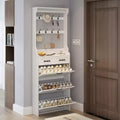 GDFStudio Svetlana Modern 87H Wooden Shoe Cabinet with 3 Doors, 2 Drawers and Hangers