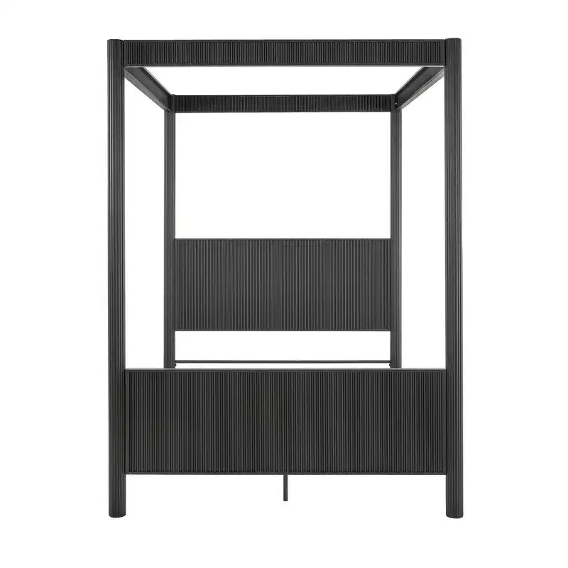 Struttura letto a baldacchino in metallo Queen Size - Nero