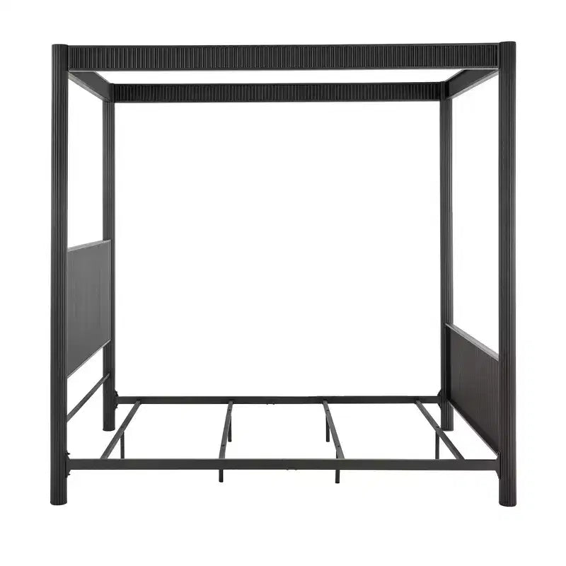 Struttura letto a baldacchino in metallo Queen Size - Nero