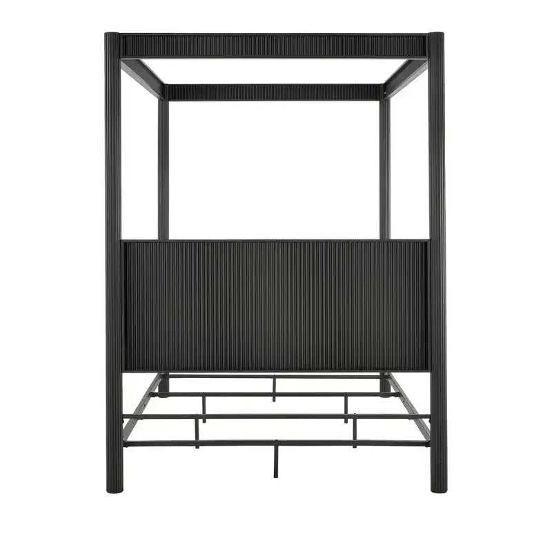 Struttura letto a baldacchino in metallo Queen Size - Nero