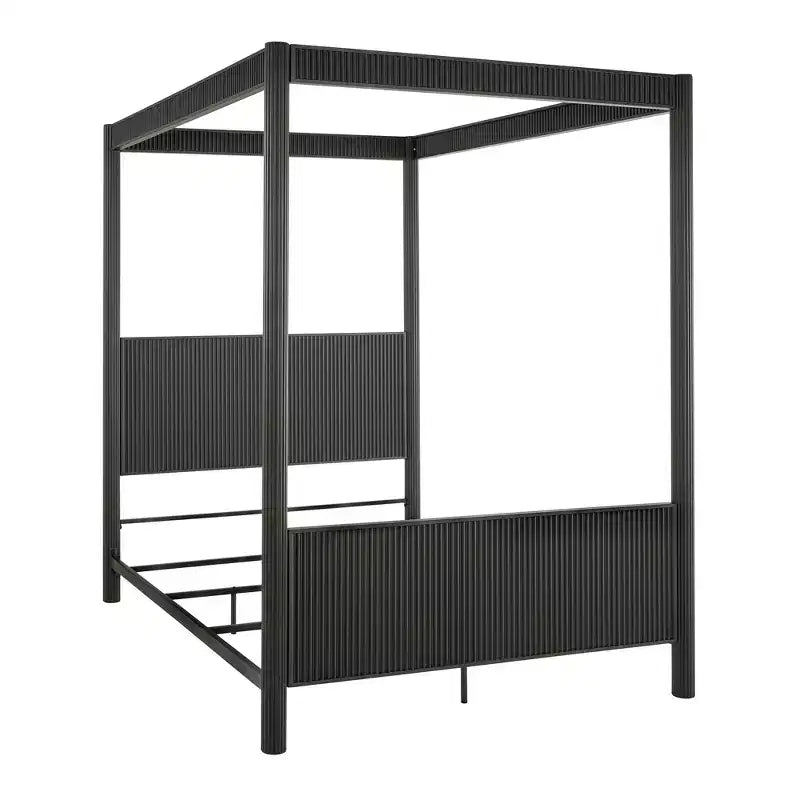 Struttura letto a baldacchino in metallo Queen Size - Nero