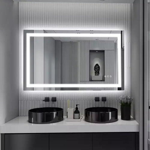 SUMERAIN 40x24 Wall Shatter-Proof Bathroom Mirror Fog-Free ETL 90CRI Vanity Mirror with 3 Color LED