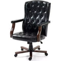 Executive Home Office Chair, Ergonomic Faux Leather Wingback Swivel Desk Chair for Comfort & Support