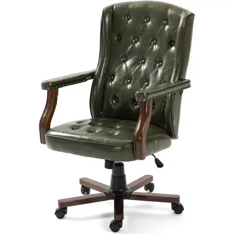 Sedia da ufficio girevole Wingback con rivestimento in similpelle
