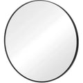 HomeRoots 24 Black Metal Round Framed Bathroom Vanity Mirror