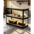 3-Tier Adjustable Garage Metal Shelving Units, Heavy Duty Storage Racks, 2000 LBS Load Capacity, Utility Shelves for Garage, Warehouse