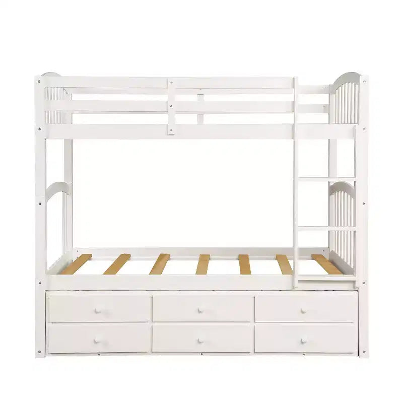 Letto a castello singolo su singolo con letto estraibile e 3 cassetti
