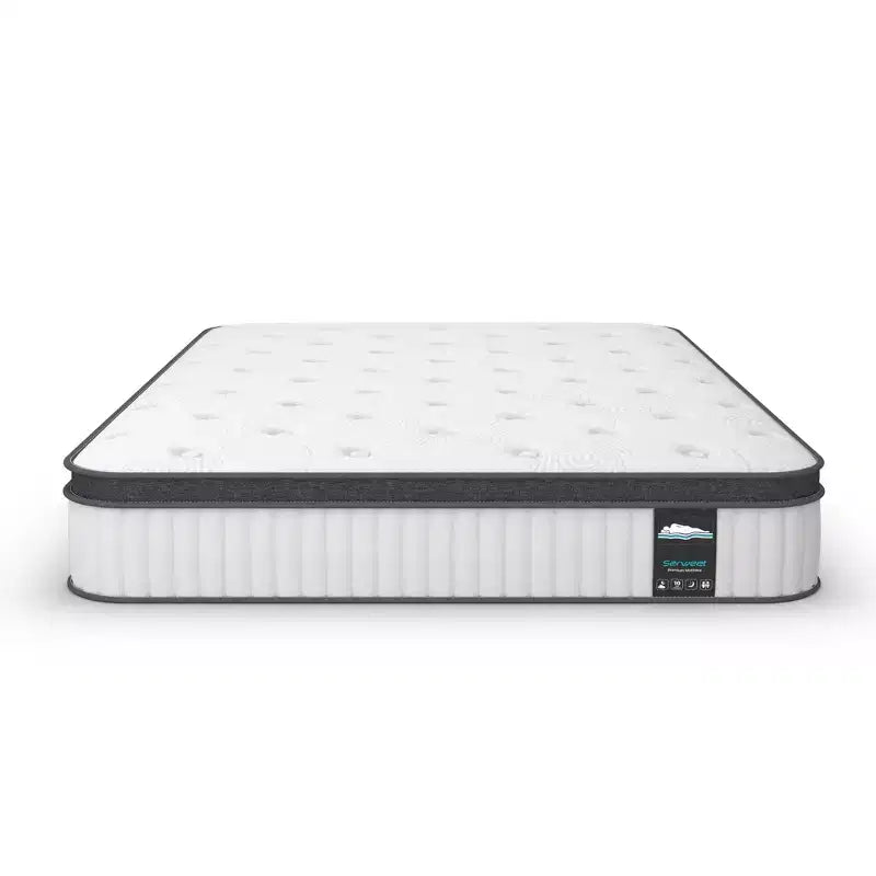 Materasso ibrido traspirante da 10 pollici - Compatibile con letto a piattaforma, rete a molle o base a doghe