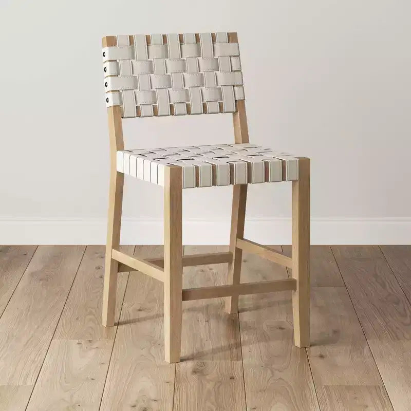 Sgabello da bancone Cohen in similpelle – Bianco