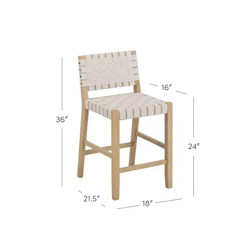 Sgabello da bancone Cohen in similpelle – Bianco