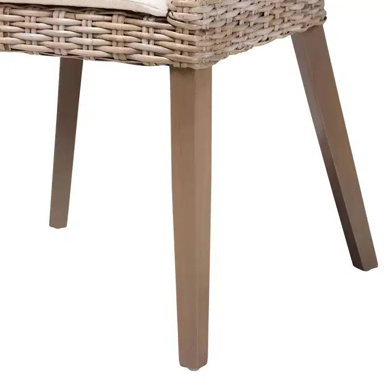 Sedia da pranzo Lara in rattan e legno di mogano – Kubu Gray / Rustic Taupe