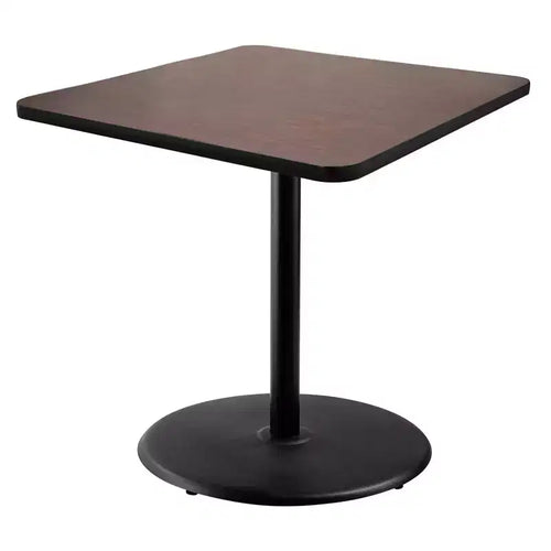 Tavolo da pranzo quadrato 91 cm – Struttura nera / Piano in mogano