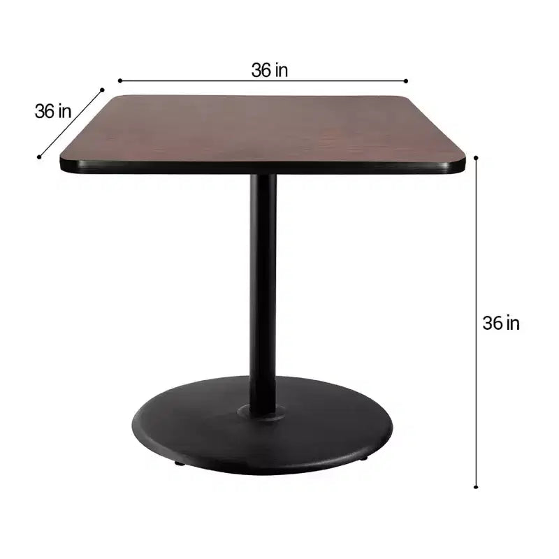 Tavolo da pranzo quadrato 91 cm – Struttura nera / Piano in mogano