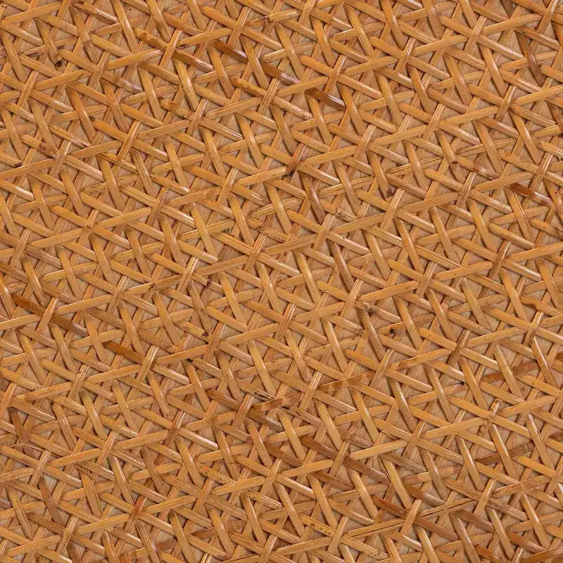 Tavolino Rotondo in Rattan Color Miele Chiaro
