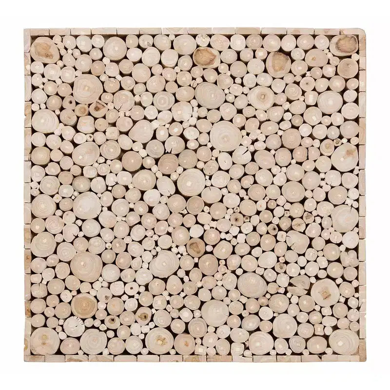 Tavolino da caffè in legno di teak con base in tronco di legno di recupero