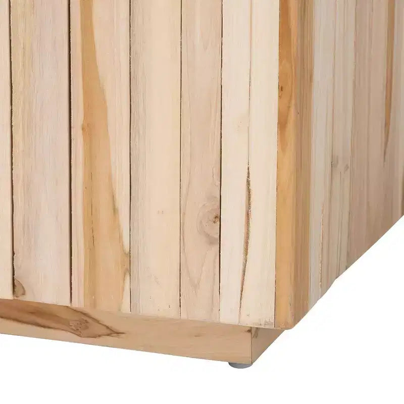 Tavolino da caffè in legno di teak con base in tronco di legno di recupero