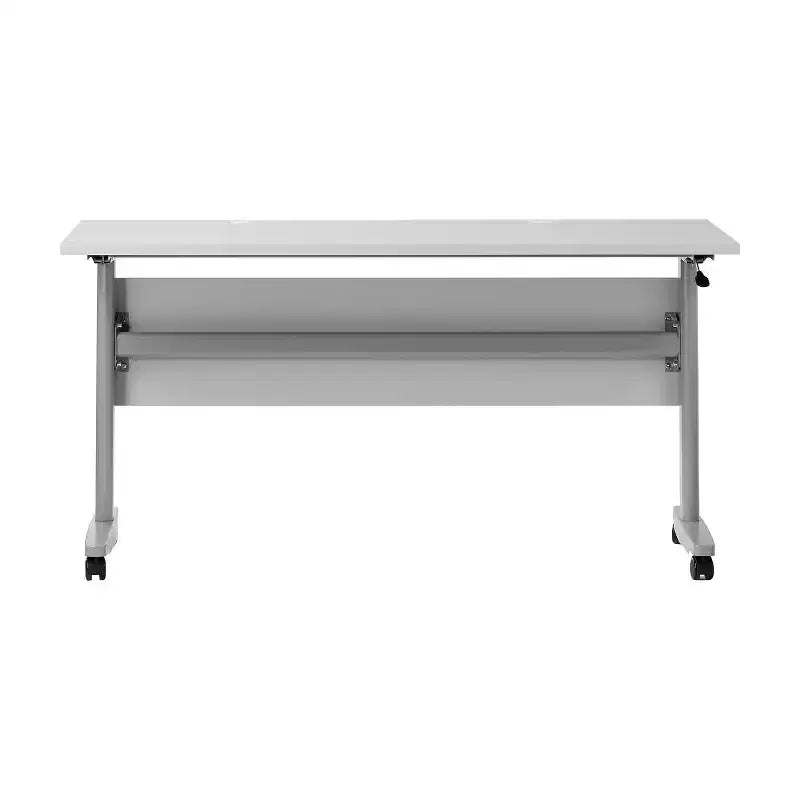 Tavolo da formazione con piano ribaltabile resistente, design impilabile, pannello per la privacy, gambe a T e telaio in metallo