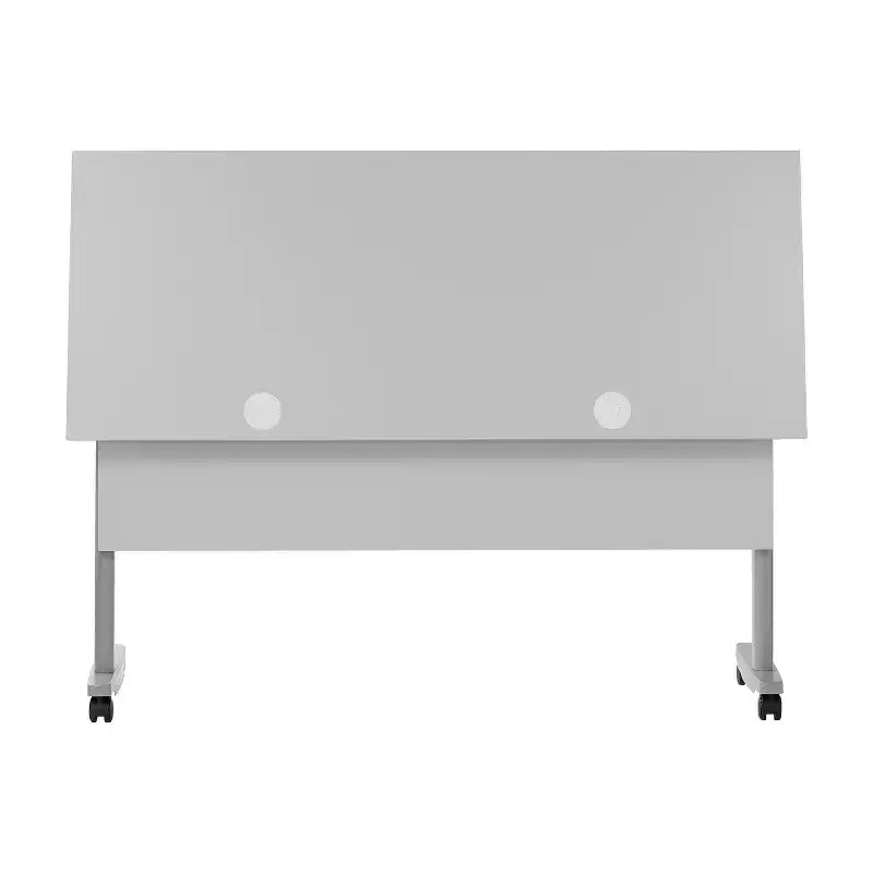Tavolo da formazione con piano ribaltabile resistente, design impilabile, pannello per la privacy, gambe a T e telaio in metallo