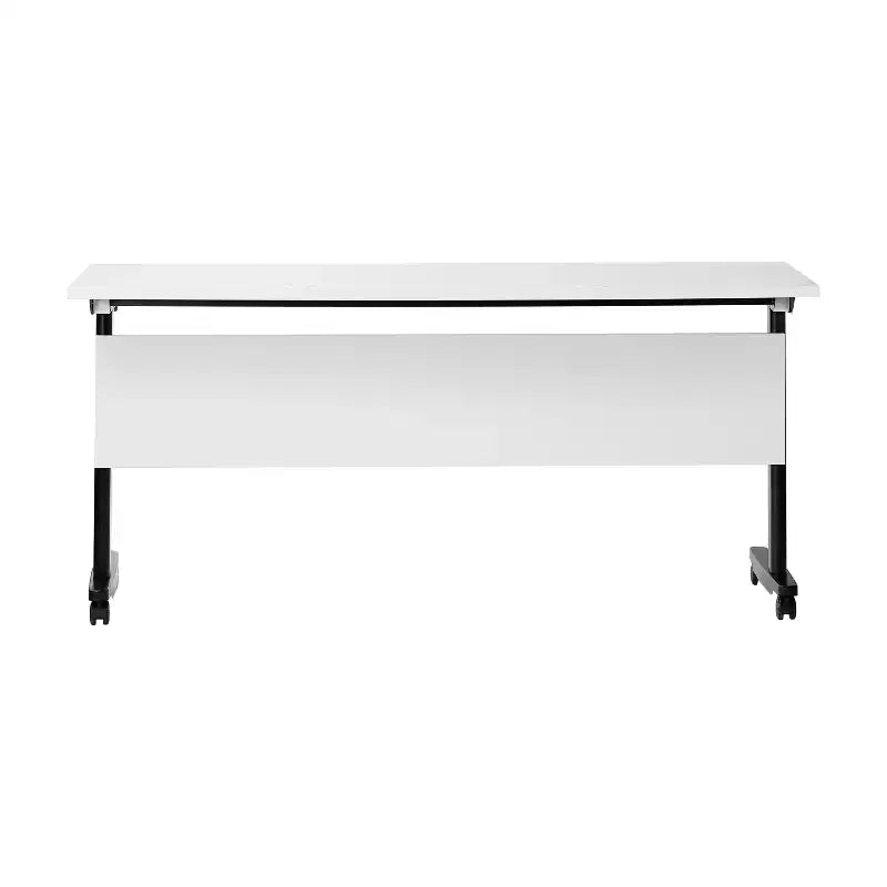 Tavolo da formazione con piano ribaltabile resistente, design impilabile, pannello per la privacy, gambe a T e telaio in metallo