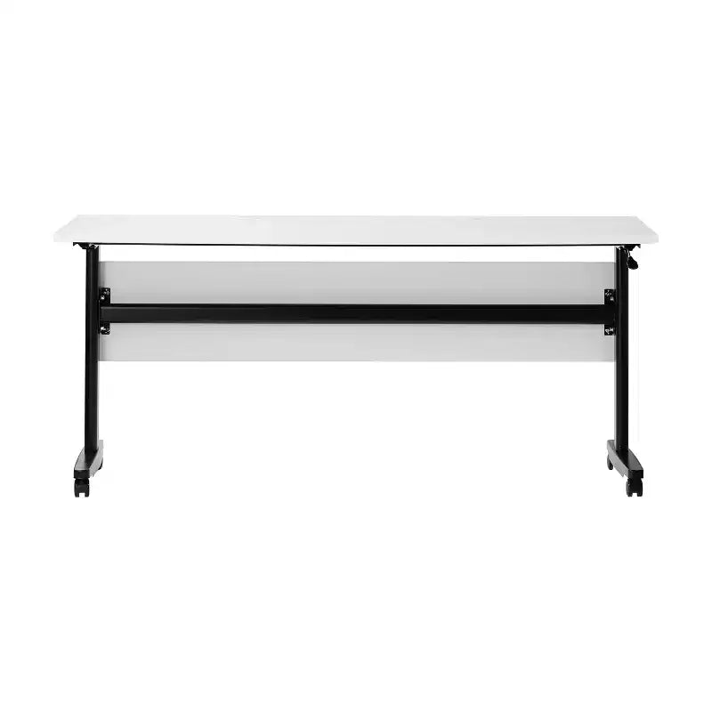 Tavolo da formazione con piano ribaltabile resistente, design impilabile, pannello per la privacy, gambe a T e telaio in metallo