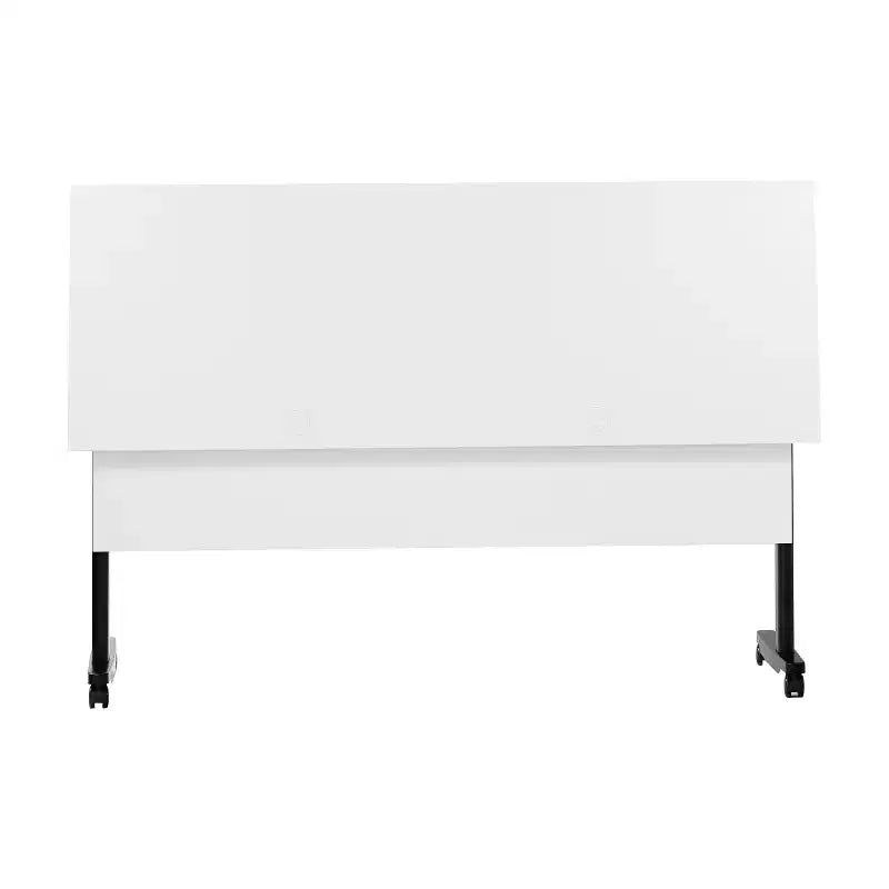 Tavolo da formazione con piano ribaltabile resistente, design impilabile, pannello per la privacy, gambe a T e telaio in metallo