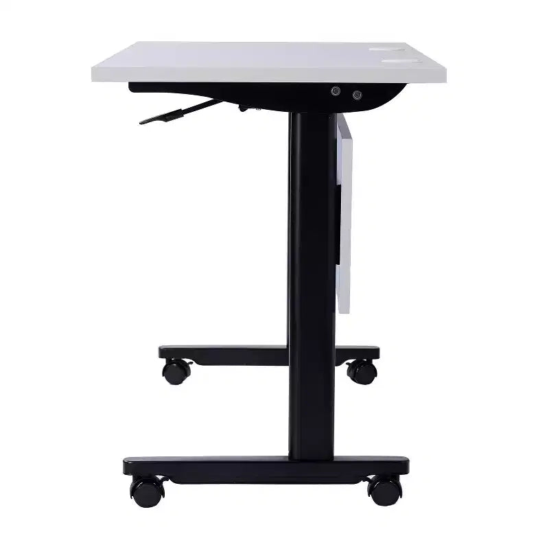 Tavolo da formazione con piano ribaltabile resistente, design impilabile, pannello per la privacy, gambe a T e telaio in metallo