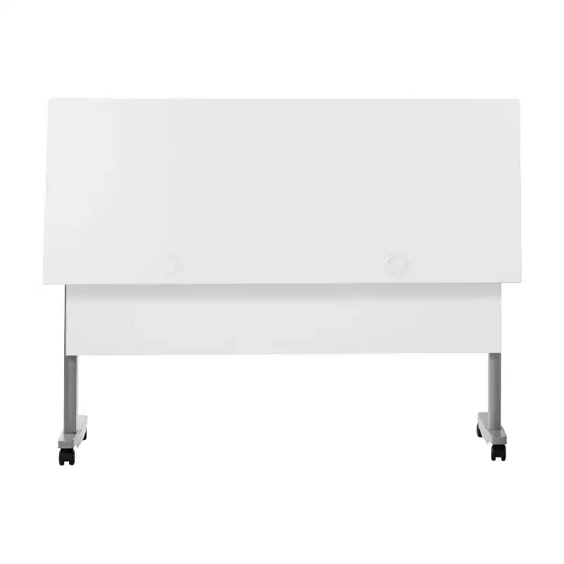 Tavolo da formazione con piano ribaltabile resistente, design impilabile, pannello per la privacy, gambe a T e telaio in metallo