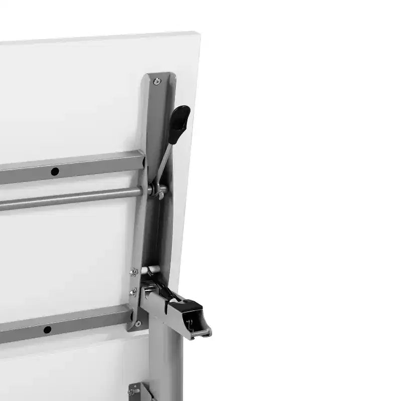 Tavolo da formazione con piano ribaltabile resistente, design impilabile, pannello per la privacy, gambe a T e telaio in metallo