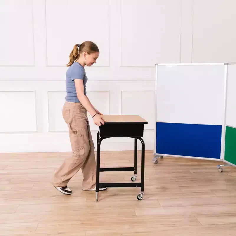 Open Front Desk con scatola portadocumenti in metallo
