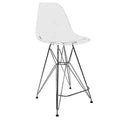 LeisureMod Cresco Mid-Century Modern Plastic Counter Height Barstool with Chrome Base, Ideal for Kitchen Island or Dining Room Seating and Lounges